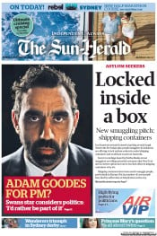 Sun Herald (Australia) Newspaper Front Page for 27 October 2013