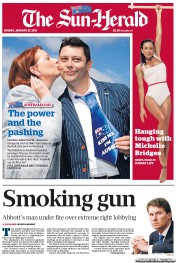 Sun Herald (Australia) Newspaper Front Page for 27 January 2013