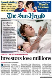 Sun Herald (Australia) Newspaper Front Page for 28 October 2012