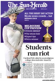 Sun Herald (Australia) Newspaper Front Page for 4 November 2012