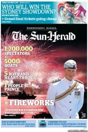 Sun Herald (Australia) Newspaper Front Page for 6 October 2013