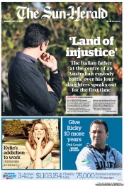 Sun Herald (Australia) Newspaper Front Page for 8 July 2012