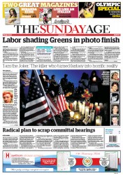 Sunday Age (Australia) Newspaper Front Page for 22 July 2012