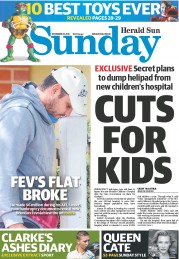 Sunday Herald Sun (Australia) Newspaper Front Page for 10 November 2013