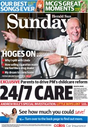 Sunday Herald Sun (Australia) Newspaper Front Page for 17 November 2013