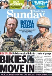 Sunday Herald Sun (Australia) Newspaper Front Page for 27 October 2013