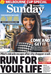Sunday Herald Sun (Australia) Newspaper Front Page for 3 November 2013
