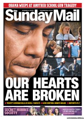 Sunday Mail (Australia) Newspaper Front Page for 16 December 2012