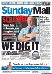 Sunday Mail (Australia) Newspaper Front Page for 17 November 2013