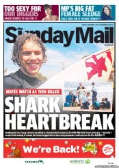 Sunday Mail (Australia) Newspaper Front Page for 1 December 2013