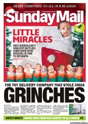 Sunday Mail (Australia) Newspaper Front Page for 23 December 2012