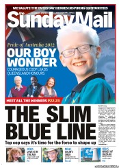 Sunday Mail (Australia) Newspaper Front Page for 28 October 2012