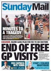 Sunday Mail (Australia) Newspaper Front Page for 29 December 2013