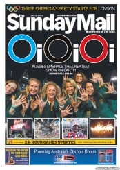 Sunday Mail (Australia) Newspaper Front Page for 29 July 2012