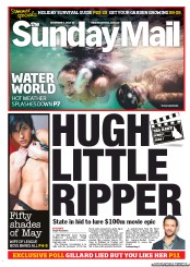 Sunday Mail (Australia) Newspaper Front Page for 2 December 2012