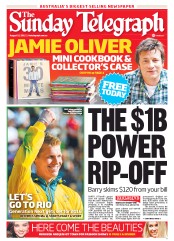 Sunday Telegraph (Australia) Newspaper Front Page for 12 August 2012