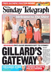 Sunday Telegraph (Australia) Newspaper Front Page for 15 July 2012