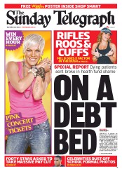 Sunday Telegraph (Australia) Newspaper Front Page for 18 November 2012