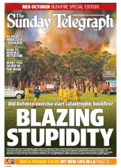 Sunday Telegraph (Australia) Newspaper Front Page for 20 October 2013