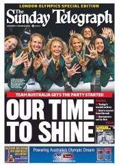 Sunday Telegraph (Australia) Newspaper Front Page for 29 July 2012