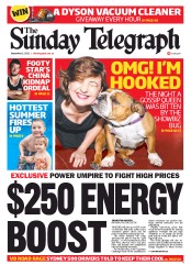 Sunday Telegraph (Australia) Newspaper Front Page for 2 December 2012