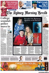 Sydney Morning Herald (Australia) Newspaper Front Page for 10 November 2012