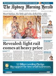 Sydney Morning Herald (Australia) Newspaper Front Page for 10 November 2014