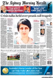 Sydney Morning Herald (Australia) Newspaper Front Page for 10 December 2012