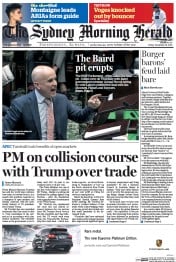Sydney Morning Herald (Australia) Newspaper Front Page for 10 January 2017