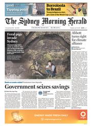 Sydney Morning Herald (Australia) Newspaper Front Page for 10 June 2014