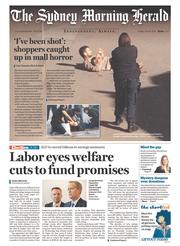 Sydney Morning Herald (Australia) Newspaper Front Page for 10 June 2016
