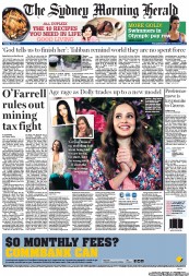 Sydney Morning Herald (Australia) Newspaper Front Page for 10 July 2012