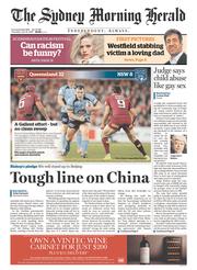 Sydney Morning Herald (Australia) Newspaper Front Page for 10 July 2014