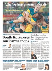 Sydney Morning Herald (Australia) Newspaper Front Page for 10 August 2016