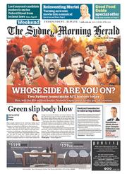 Sydney Morning Herald (Australia) Newspaper Front Page for 10 September 2016