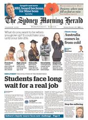 Sydney Morning Herald (Australia) Newspaper Front Page for 11 November 2015