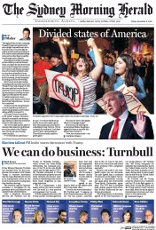 Sydney Morning Herald (Australia) Newspaper Front Page for 11 November 2016