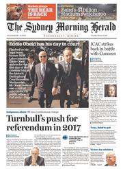 Sydney Morning Herald (Australia) Newspaper Front Page for 11 February 2016