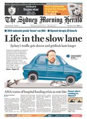 Sydney Morning Herald (Australia) Newspaper Front Page for 11 March 2016