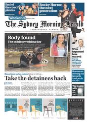 Sydney Morning Herald (Australia) Newspaper Front Page for 11 April 2015