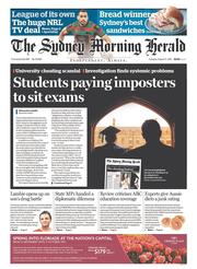 Sydney Morning Herald (Australia) Newspaper Front Page for 11 August 2015