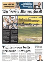 Sydney Morning Herald (Australia) Newspaper Front Page for 11 September 2014