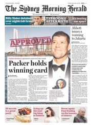 Sydney Morning Herald (Australia) Newspaper Front Page for 12 November 2013