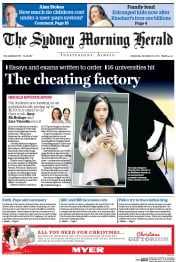 Sydney Morning Herald (Australia) Newspaper Front Page for 12 November 2014