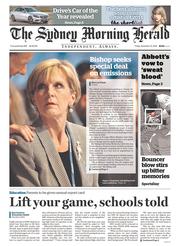 Sydney Morning Herald (Australia) Newspaper Front Page for 12 December 2014