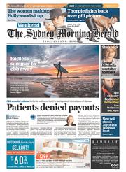 Sydney Morning Herald (Australia) Newspaper Front Page for 12 March 2016