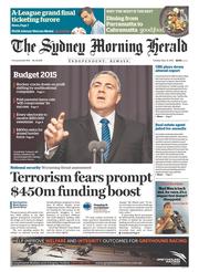 Sydney Morning Herald (Australia) Newspaper Front Page for 12 May 2015