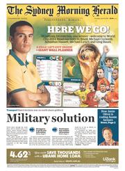 Sydney Morning Herald (Australia) Newspaper Front Page for 12 June 2014