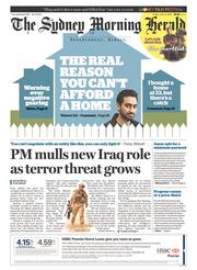 Sydney Morning Herald (Australia) Newspaper Front Page for 12 June 2015