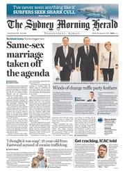 Sydney Morning Herald (Australia) Newspaper Front Page for 12 August 2015